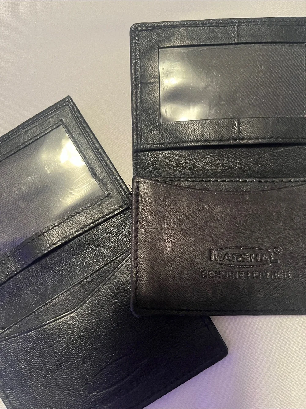 2 Marshall Black Genuine Leather Men’s Card Holders Excellent Used Condition.